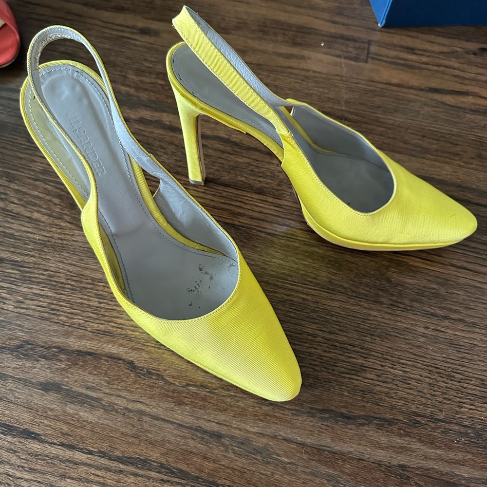 Yellow Jil Sander sling-back